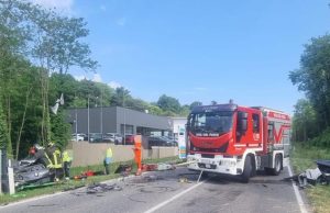Beregazzo con Figliaro (Como): scontro sulla Provinciale, due feriti