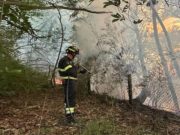 Leggiuno (Varese): rogo sopra la frazione Arolo, in azione i Vigili del fuoco