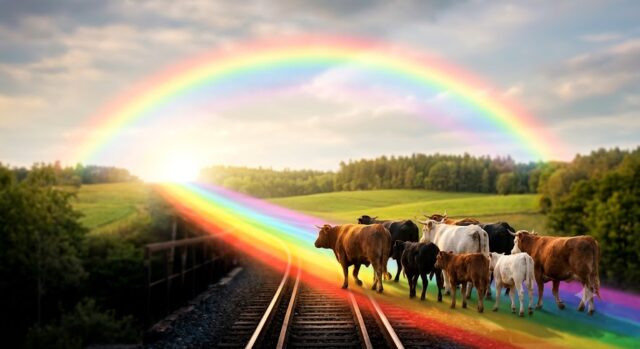 ponte dell'arcobaleno per manzi morti